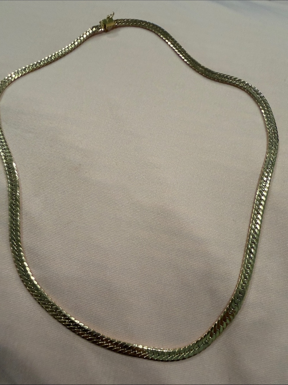 Elegant Gold-Tone Herringbone Necklace - Picture 7 of 7